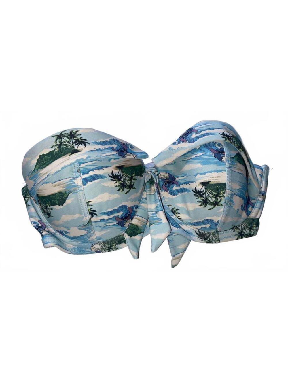Disney Stitch Themed Bandeau Bikini Top Medium